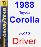 Driver Wiper Blade for 1988 Toyota Corolla - Premium