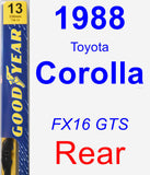 Rear Wiper Blade for 1988 Toyota Corolla - Premium