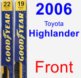 Front Wiper Blade Pack for 2006 Toyota Highlander - Premium
