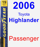 Passenger Wiper Blade for 2006 Toyota Highlander - Premium