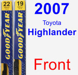 Front Wiper Blade Pack for 2007 Toyota Highlander - Premium