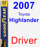 Driver Wiper Blade for 2007 Toyota Highlander - Premium