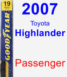 Passenger Wiper Blade for 2007 Toyota Highlander - Premium