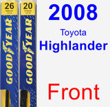 Front Wiper Blade Pack for 2008 Toyota Highlander - Premium
