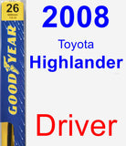Driver Wiper Blade for 2008 Toyota Highlander - Premium