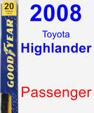 Passenger Wiper Blade for 2008 Toyota Highlander - Premium