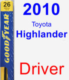 Driver Wiper Blade for 2010 Toyota Highlander - Premium