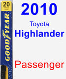 Passenger Wiper Blade for 2010 Toyota Highlander - Premium