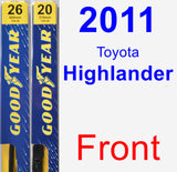 Front Wiper Blade Pack for 2011 Toyota Highlander - Premium