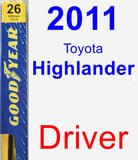 Driver Wiper Blade for 2011 Toyota Highlander - Premium