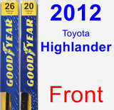 Front Wiper Blade Pack for 2012 Toyota Highlander - Premium