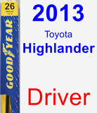Driver Wiper Blade for 2013 Toyota Highlander - Premium