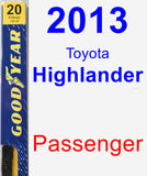 Passenger Wiper Blade for 2013 Toyota Highlander - Premium