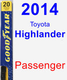 Passenger Wiper Blade for 2014 Toyota Highlander - Premium