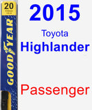 Passenger Wiper Blade for 2015 Toyota Highlander - Premium