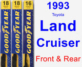 Front & Rear Wiper Blade Pack for 1993 Toyota Land Cruiser - Premium