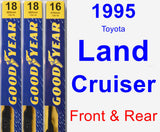 Front & Rear Wiper Blade Pack for 1995 Toyota Land Cruiser - Premium