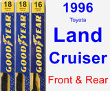 Front & Rear Wiper Blade Pack for 1996 Toyota Land Cruiser - Premium