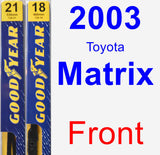 Front Wiper Blade Pack for 2003 Toyota Matrix - Premium