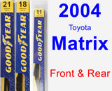 Front & Rear Wiper Blade Pack for 2004 Toyota Matrix - Premium