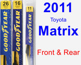 Front & Rear Wiper Blade Pack for 2011 Toyota Matrix - Premium