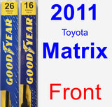 Front Wiper Blade Pack for 2011 Toyota Matrix - Premium