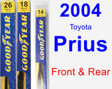 Front & Rear Wiper Blade Pack for 2004 Toyota Prius - Premium