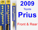 Front & Rear Wiper Blade Pack for 2009 Toyota Prius - Premium