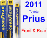 Front & Rear Wiper Blade Pack for 2011 Toyota Prius - Premium