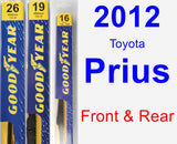 Front & Rear Wiper Blade Pack for 2012 Toyota Prius - Premium