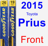 Front Wiper Blade Pack for 2015 Toyota Prius - Premium