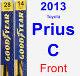 Front Wiper Blade Pack for 2013 Toyota Prius C - Premium