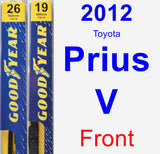 Front Wiper Blade Pack for 2012 Toyota Prius V - Premium