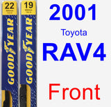 Front Wiper Blade Pack for 2001 Toyota RAV4 - Premium