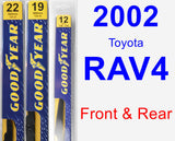 Front & Rear Wiper Blade Pack for 2002 Toyota RAV4 - Premium