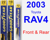 Front & Rear Wiper Blade Pack for 2003 Toyota RAV4 - Premium