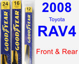 Front & Rear Wiper Blade Pack for 2008 Toyota RAV4 - Premium