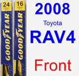 Front Wiper Blade Pack for 2008 Toyota RAV4 - Premium