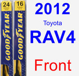 Front Wiper Blade Pack for 2012 Toyota RAV4 - Premium