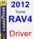 Driver Wiper Blade for 2012 Toyota RAV4 - Premium