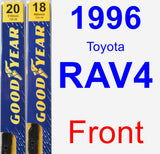 Front Wiper Blade Pack for 1996 Toyota RAV4 - Premium