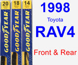 Front & Rear Wiper Blade Pack for 1998 Toyota RAV4 - Premium