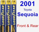 Front & Rear Wiper Blade Pack for 2001 Toyota Sequoia - Premium