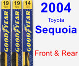 Front & Rear Wiper Blade Pack for 2004 Toyota Sequoia - Premium