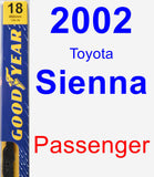 Passenger Wiper Blade for 2002 Toyota Sienna - Premium