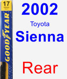 Rear Wiper Blade for 2002 Toyota Sienna - Premium