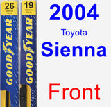 Front Wiper Blade Pack for 2004 Toyota Sienna - Premium