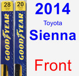 Front Wiper Blade Pack for 2014 Toyota Sienna - Premium