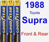 Front & Rear Wiper Blade Pack for 1988 Toyota Supra - Premium