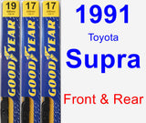 Front & Rear Wiper Blade Pack for 1991 Toyota Supra - Premium